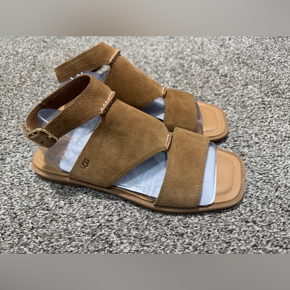 UGG Delray Ankle Strap Women’s Sandals - Mustard Suede, Size 11 US [1167453]